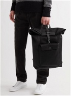 MISMO - Leather-Trimmed Nylon Backpack - Black