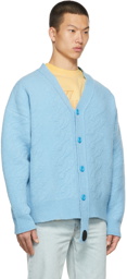 We11done Blue Cable Knit Cardigan