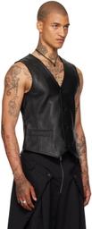 LU'U DAN Black Tailored Leather Vest