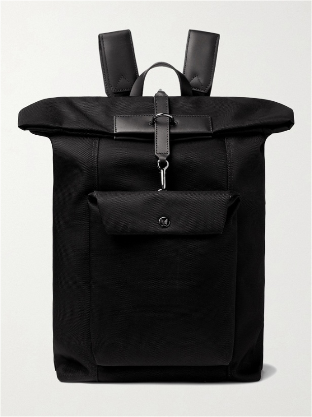 Photo: MISMO - Leather-Trimmed Nylon Backpack - Black