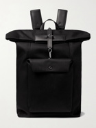 MISMO - Leather-Trimmed Nylon Backpack - Black