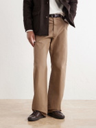 J.M. Weston - On Time Suede-Trimmed Leather Sneakers - Brown