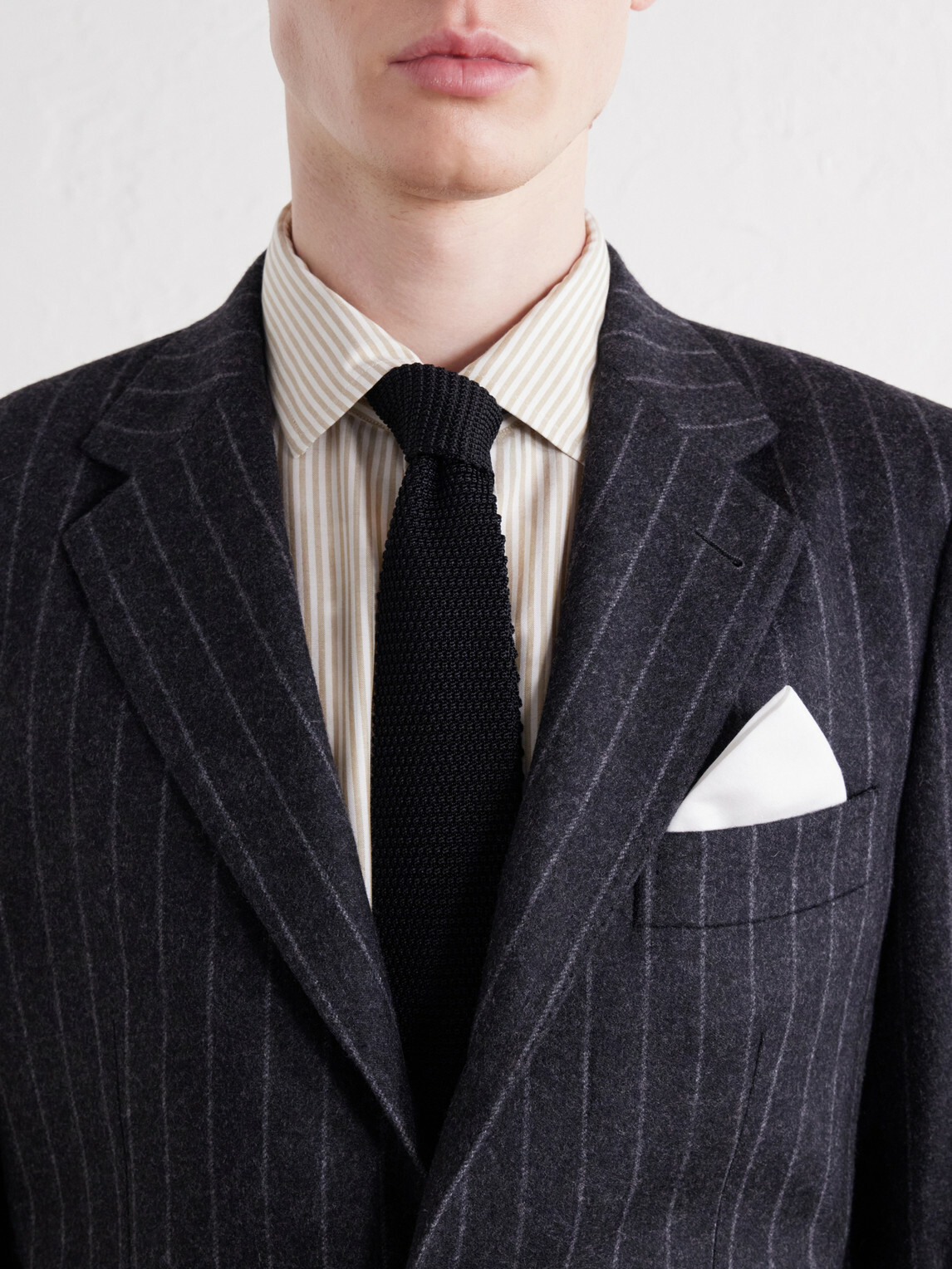 Rubinacci - Pinstriped Virgin Wool-Flannel Suit - Gray