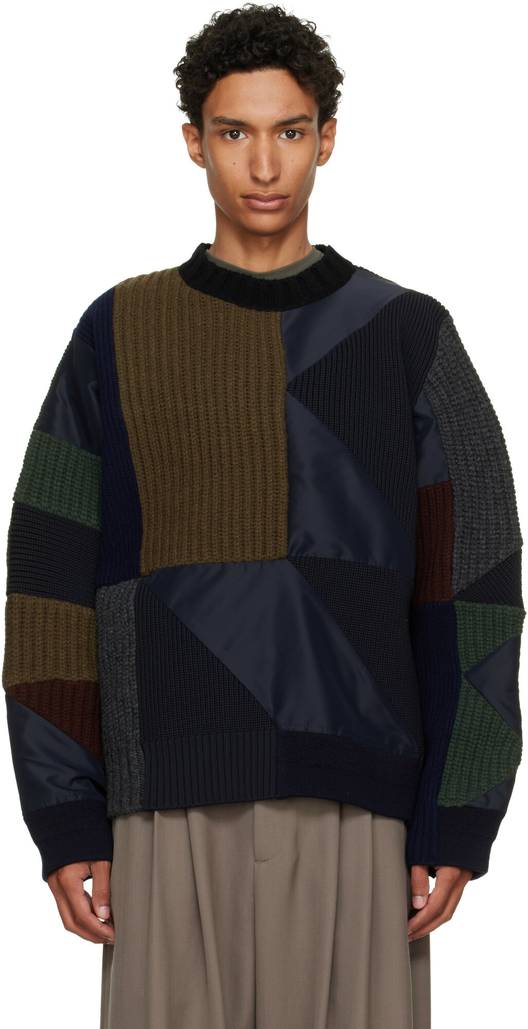 sacai Multicolor A.P.C. Edition Quilts Knit Sweater Sacai