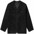 Engineered Garments Men's Cord Cardigan Jacket in Black