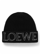 Loewe - Logo-Embroidered Ribbed Wool Beanie