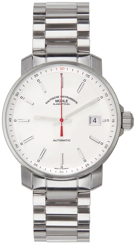 Photo: Mühle-Glashütte White & Silver 29ER Watch