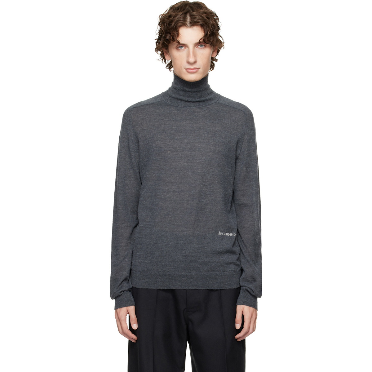 JW Anderson Gray Logo Turtleneck