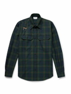 McQueen - Harness-Detailed Checked Twill Shirt - Black