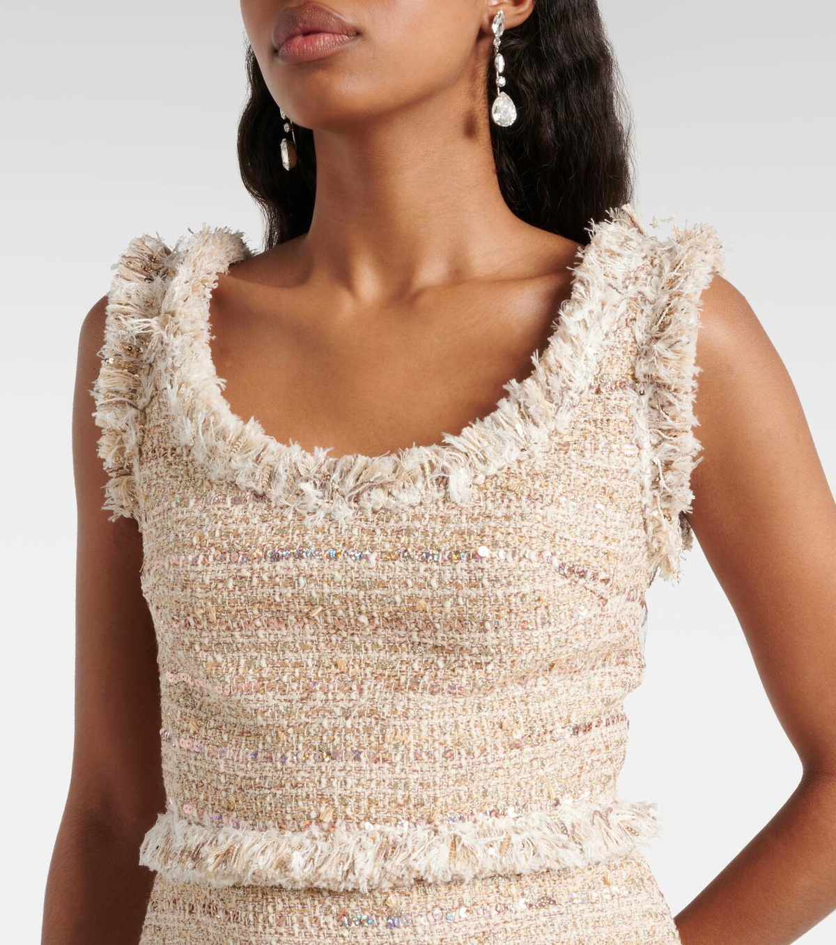 Giambattista Valli Fringed bouclé minidress