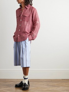 Karu Research - Zari Checked Linen-Gauze Shirt - Purple