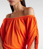 Rabanne Ruched off-shoulder minidress