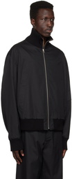 MM6 Maison Margiela Black Zip Bomber Jacket