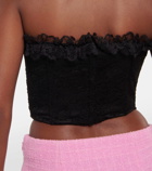 Alessandra Rich Bow-detail lace corset top