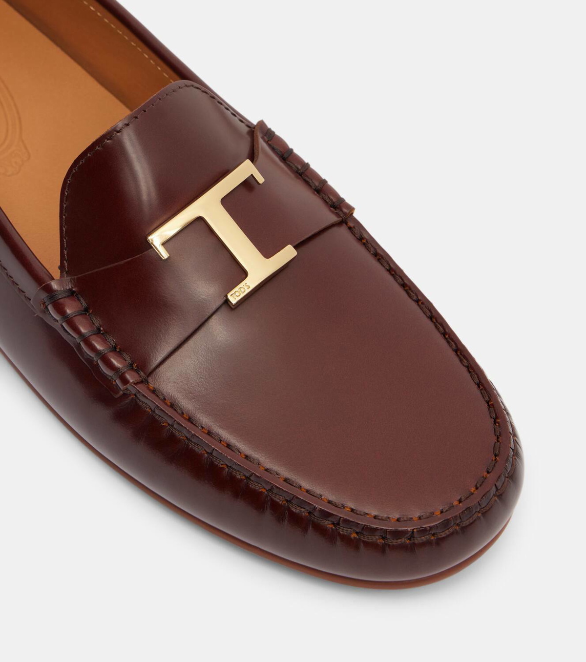 Tods City Gommino Leather Driver, Brown Man BROWN T Timeless Gommino Bubble Loafers in Leather  main image 4