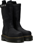 Rick Owens Black Dr. Martens Edition Quad Sole Pull On Boots