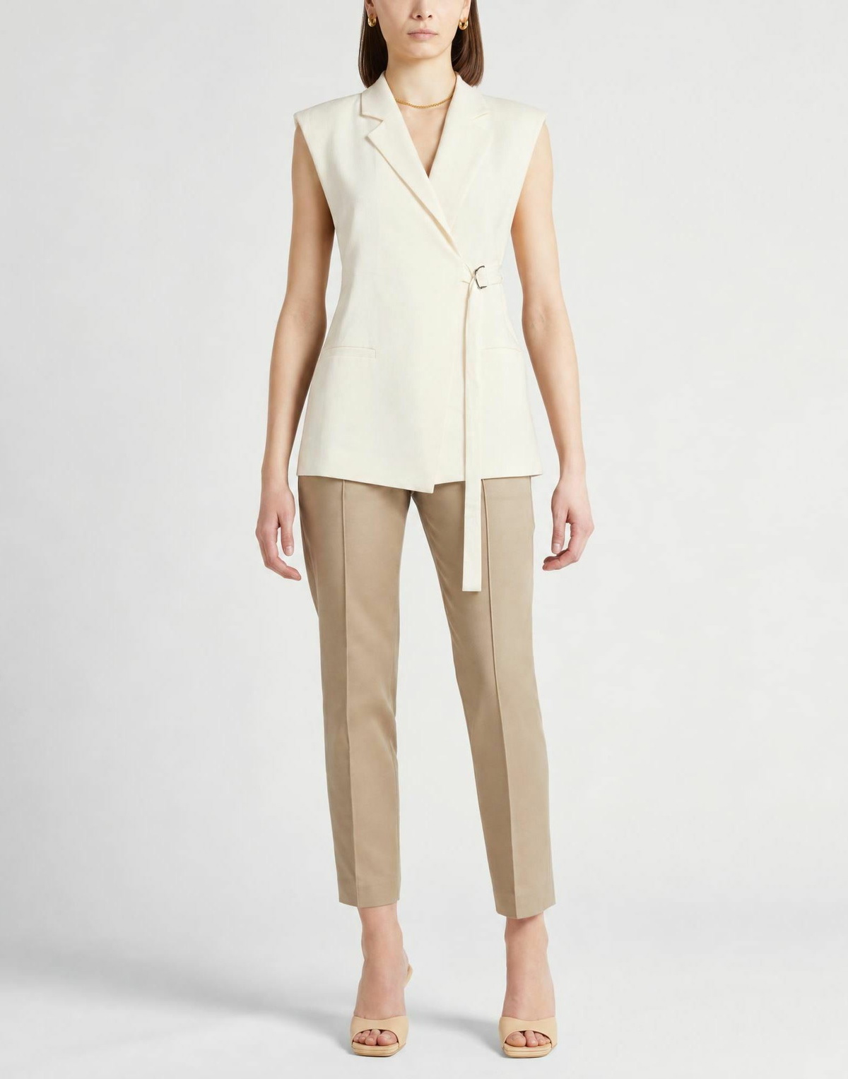 Jucca Womens Tailored Vest in Beige