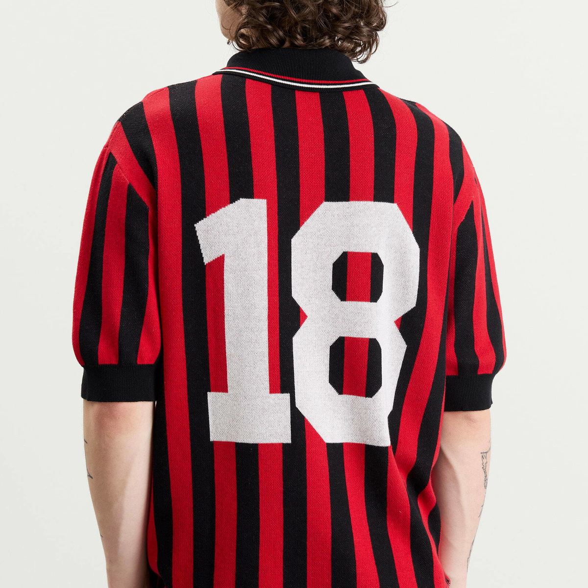 Bound Men's Lancs Knit Football Shirt in Red Stripe