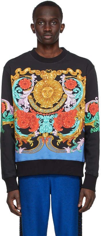 Photo: Versace Jeans Couture Black Sunflower Garland Sweatshirt