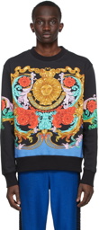 Versace Jeans Couture Black Sunflower Garland Sweatshirt