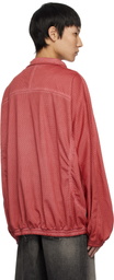 Alexander Wang Red Perforated Mesh Track Jacket