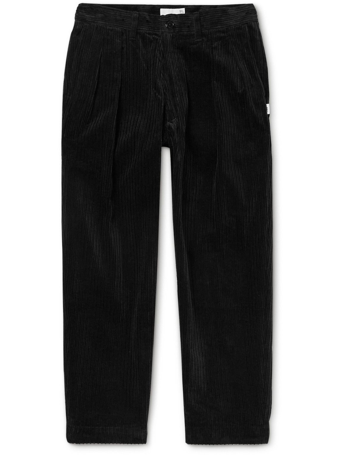 WTAPS - Tuck 02 Tapered Pleated Cotton-Corduroy Trousers - Black WTAPS