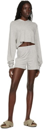 ÉTERNE Gray Raglan Cropped Hoodie