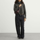 Closed Women's Curved Hem Denim Shirt in Dark Grey