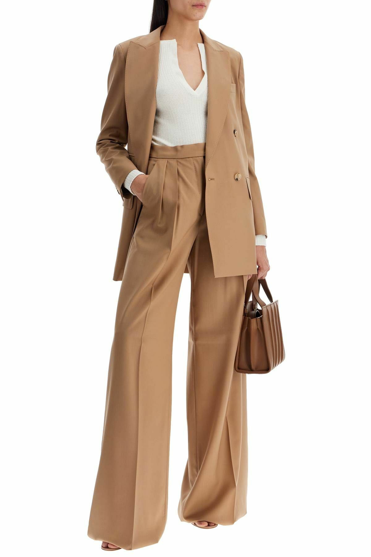 MAX MARA 'wide-leg cool wool trousers 'r Beige Max Mara
