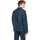 Lemaire Blue Denim Workwear Overshirt Jacket