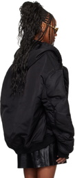 LU'U DAN Black Distorted MA1 Bomber Jacket