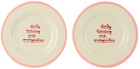 Laetitia Rouget Pink & Red 'Dirty Dancing' Dessert Plate Set
