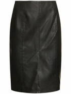 MSGM Faux Leather Midi Skirt