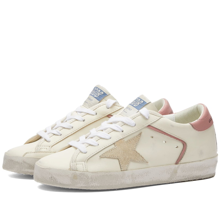 Photo: Golden Goose Women's Super Star Leather Sneakers in Cream/Seedpearl/Ash Rose