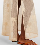 Johanna Ortiz Embroidered cutout mesh midi dress