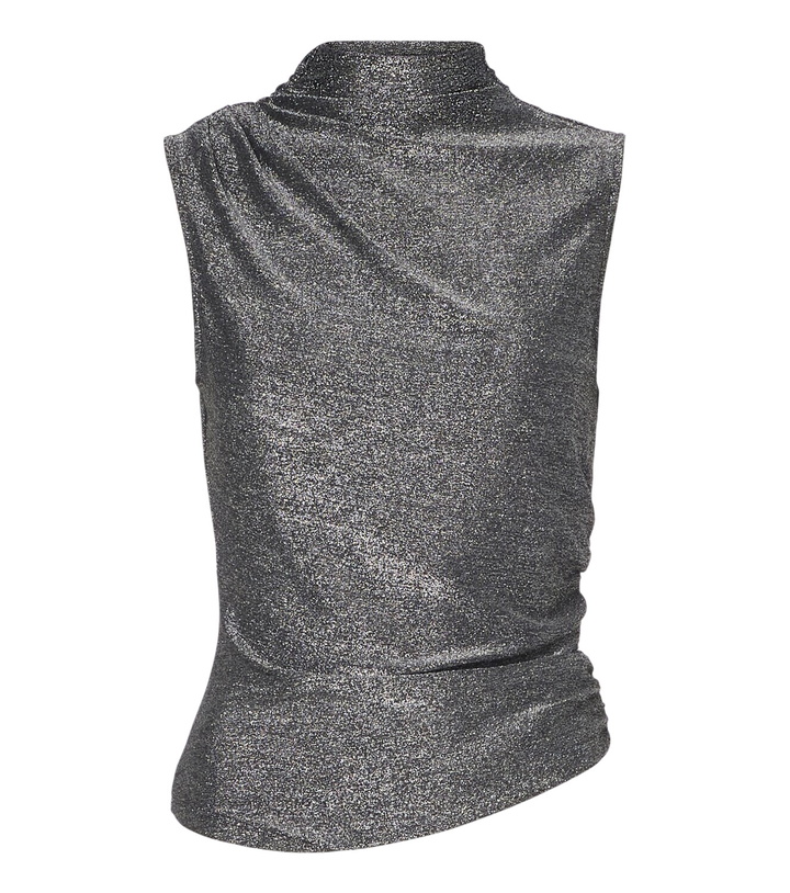 Photo: Veronica Beard Mylie jersey lamé top