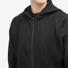 Homme Plissé Issey Miyake Men's Pleated Hooded Jacket in Black