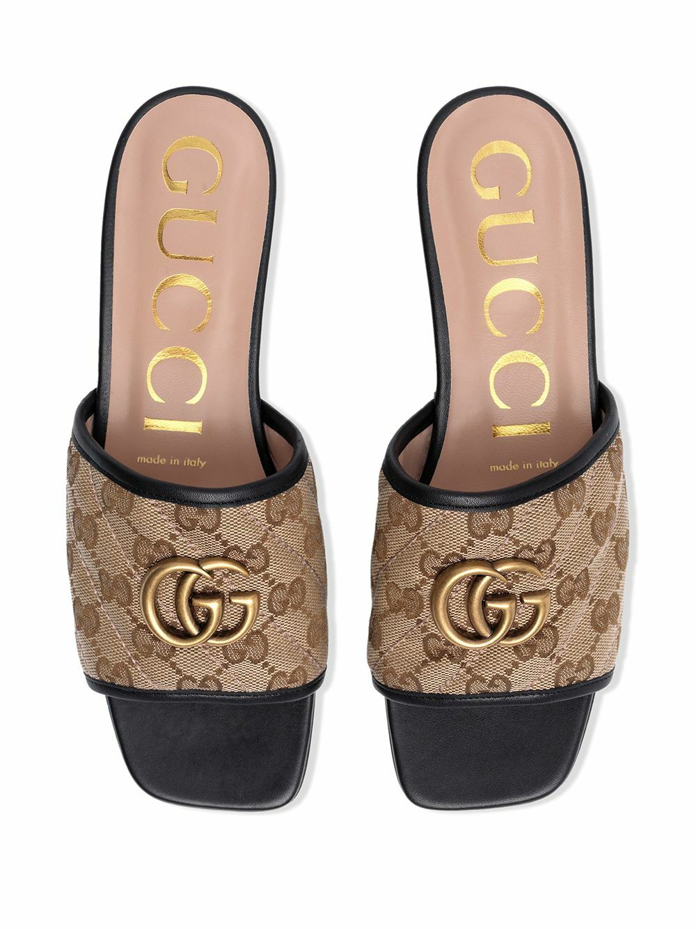 サンダル・ミュール GUCCI GG CANVAS IN FLAT SANDALS Gucci Canvas Interlocking G Sandals in Natural | Lyst