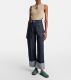 JW Anderson Twisted embroidered straight jeans