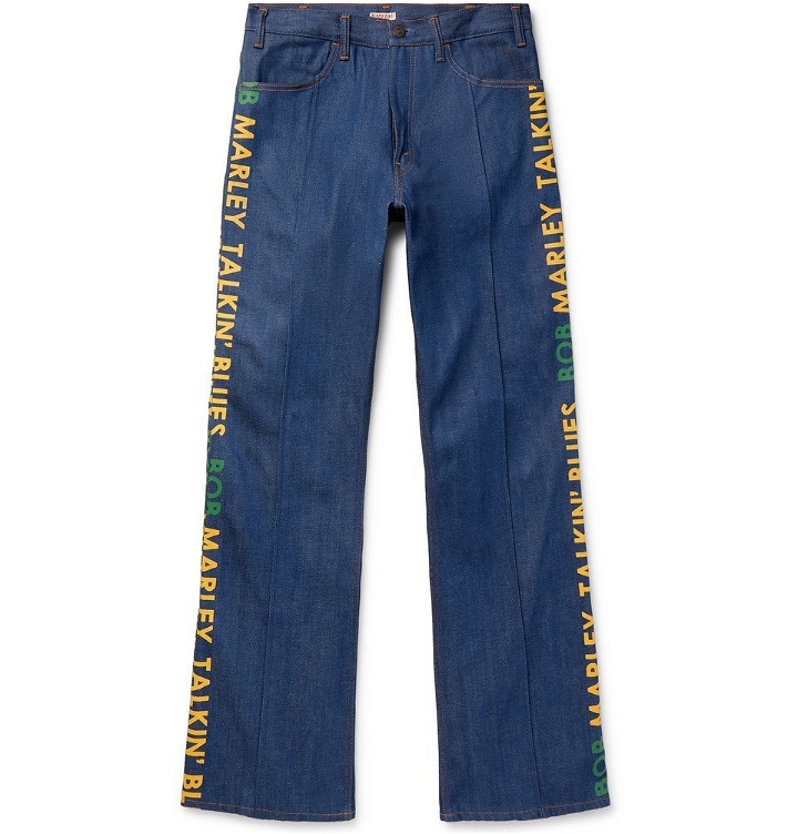 Photo: KAPITAL - Bob Marley Wide-Leg Printed Denim Jeans - Indigo