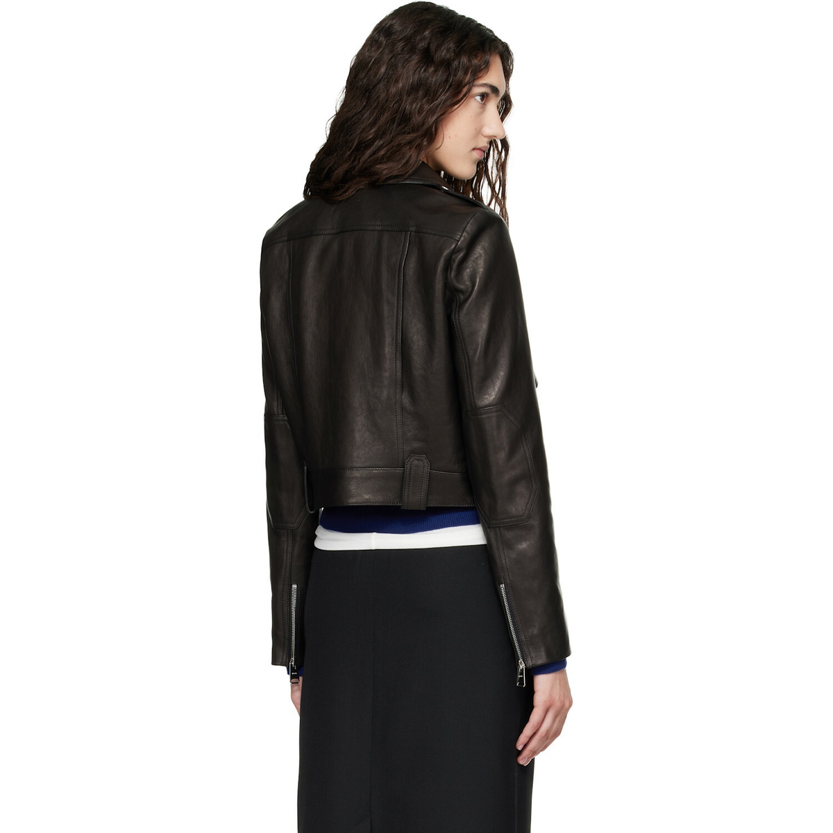 KHAITE Black Cordelia Leather Jacket