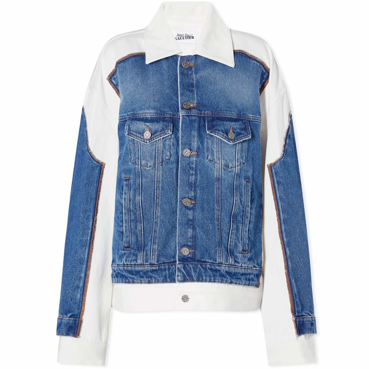 Jean Paul Gaultier Women's Contrast Panel Denim Jacket in Vintage