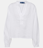 Polo Ralph Lauren Puff-sleeve linen blouse