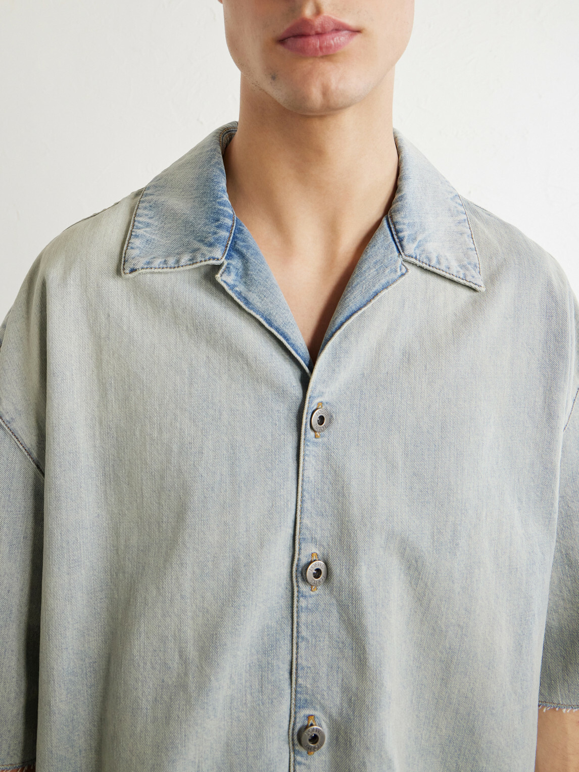 LOEWE - Camp-Collar Denim Shirt - Blue
