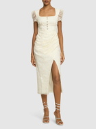 SELF-PORTRAIT Buttoned Lace Short Sleeve Midi Dress