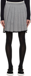 Thom Browne Grey Pleated Miniskirt