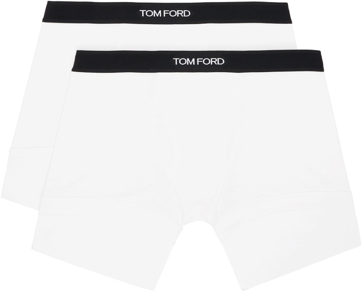 Photo: TOM FORD Two-Pack White Cotton Boxers