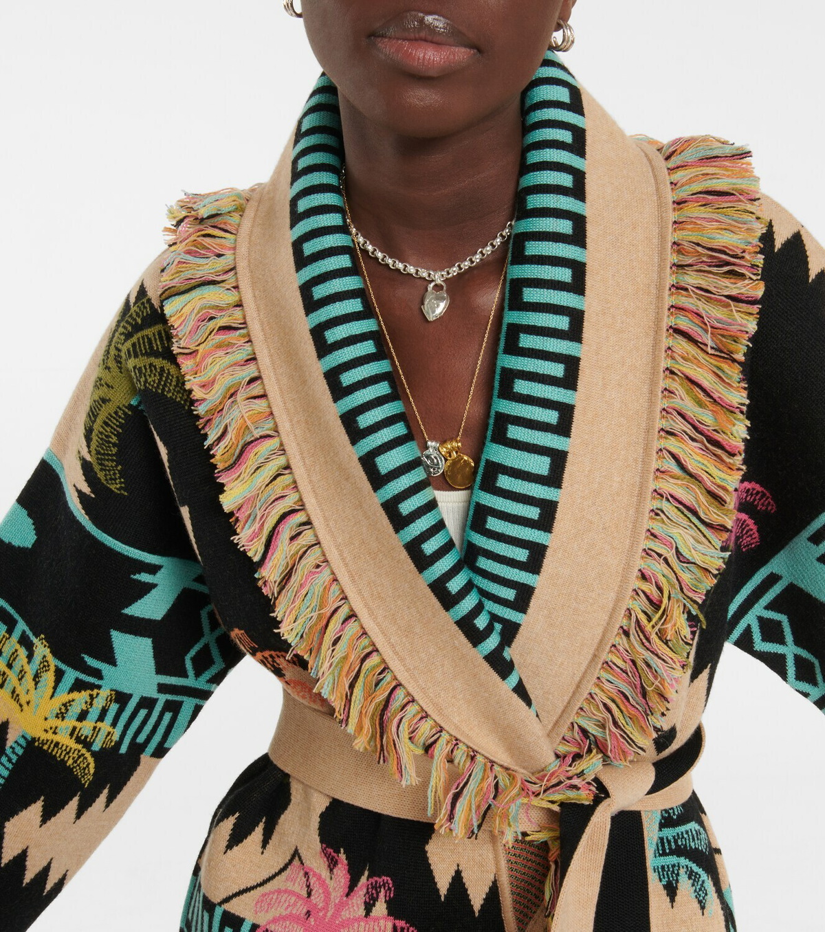 Alanui - Wool jacquard cardigan