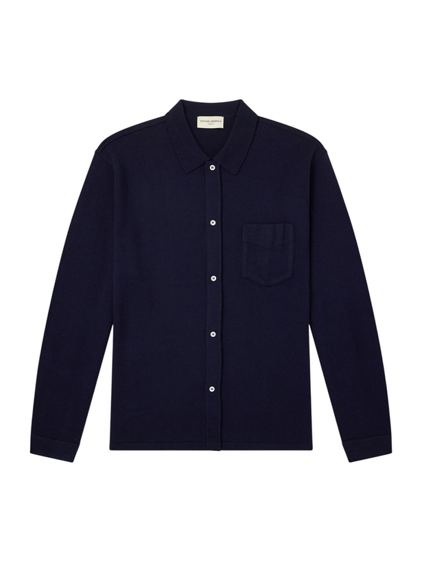 Photo: Officine Générale - Gareth Wool and Cashmere-Blend Cardigan - Blue