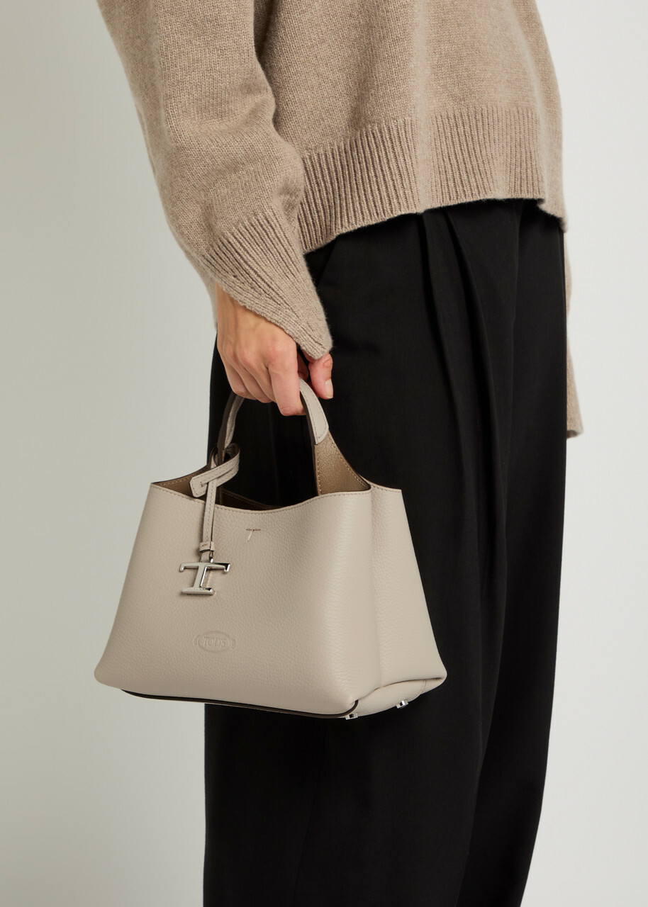 Tods Florida Mini Leather Tote bag - Ivory - One Size